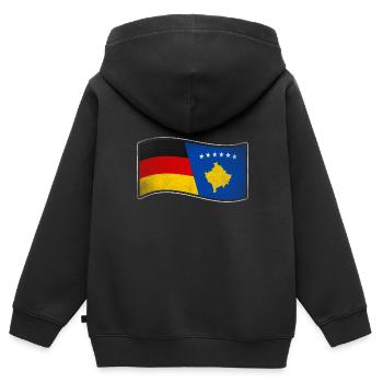 Kosovo Design für stolze Deutsch-Kosovaren - Kinder Premium Organic Zip Hoodie - Schwarz - Hinten - AI Model Kid Male (0cm)