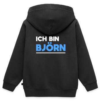 Björn Name Spruch für stolze Björns - Kinder Premium Organic Zip Hoodie - Schwarz - Hinten - AI Model Kid Male (0cm)