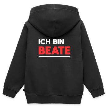 Beate Name Spruch für stolze Beates - Kinder Premium Organic Zip Hoodie - Schwarz - Hinten - AI Model Kid Male (0cm)