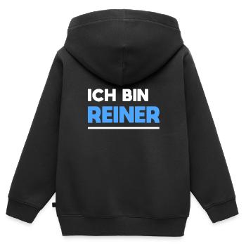 Reiner Name Spruch für stolze Reiner - Kinder Premium Organic Zip Hoodie - Schwarz - Hinten - AI Model Kid Male (0cm)