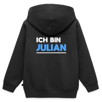 Julian Name Spruch für stolze Julians - Kinder Premium Organic Zip Hoodie - Schwarz - Hinten - AI Model Kid Male (0cm)