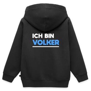 Volker Name Spruch für stolze Volker - Kinder Premium Organic Zip Hoodie - Schwarz - Hinten - AI Model Kid Male (0cm)