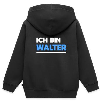 Walter Name Spruch für stolze Walter - Kinder Premium Organic Zip Hoodie - Schwarz - Hinten - AI Model Kid Male (0cm)