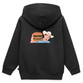 Burger in Texas Design für stolze Texaner - Kinder Premium Organic Zip Hoodie - Schwarz - Hinten - AI Model Kid Male (0cm)