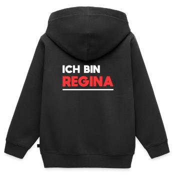 Regina Name Spruch für stolze Reginas - Kinder Premium Organic Zip Hoodie - Schwarz - Hinten - AI Model Kid Male (0cm)