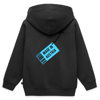 Made in Austria T-Shirt - Kinder Premium Organic Zip Hoodie - Schwarz - Hinten - AI Model Kid Male (0cm)