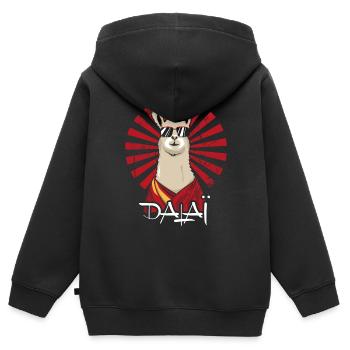 Dalai - Kinder Premium Organic Zip Hoodie - Schwarz - Hinten - AI Model Kid Male (0cm)