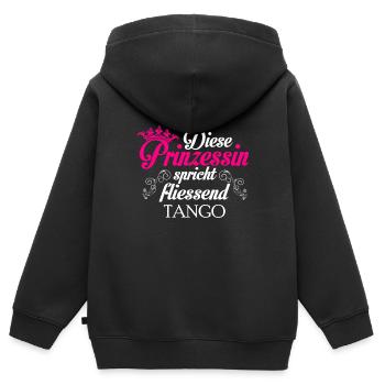 Tango - Prinzessin - Kinder Premium Organic Zip Hoodie - Schwarz - Hinten - AI Model Kid Male (0cm)