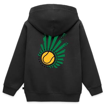 Tennis-Design (Sterne) - Kinder Premium Organic Zip Hoodie - Schwarz - Hinten - AI Model Kid Male (0cm)