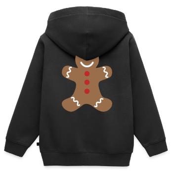 Lebkuchenmann - Kinder Premium Organic Zip Hoodie - Schwarz - Hinten - AI Model Kid Male (0cm)