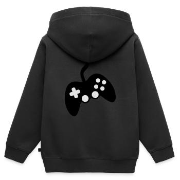 Games Controller - Kinder Premium Organic Zip Hoodie - Schwarz - Hinten - AI Model Kid Male (0cm)
