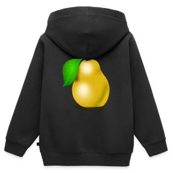 Birne - Kinder Premium Organic Zip Hoodie - Schwarz - Hinten - AI Model Kid Male (0cm)