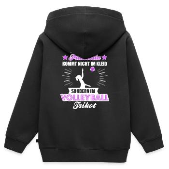 eine Echte Prinzessin kommt nicht im kleid sondern - Kinder Premium Organic Zip Hoodie - Schwarz - Hinten - AI Model Kid Male (0cm)