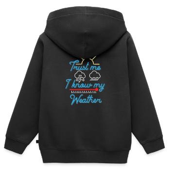 Meteorologie - Kinder Premium Organic Zip Hoodie - Schwarz - Hinten - AI Model Kid Male (0cm)