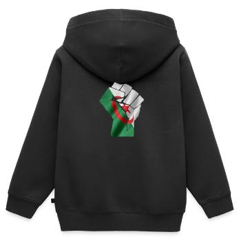 revolution algerie - Sweat Premium à capuche zippé enfant bio - noir - Dos - AI Model Kid Male (0cm)