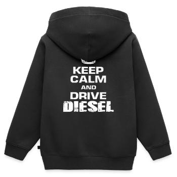 DIESEL POWER - Kids Premium Organic Zip-up Hoodie - black - Back - AI Model Kid Male (0cm)