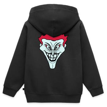 psycho psychopath verrueckt clown joker grinsen mu - Kinder Premium Organic Zip Hoodie - Schwarz - Hinten - AI Model Kid Male (0cm)