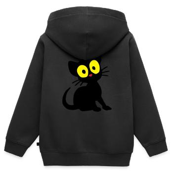 Kätzchen Georgie - Kinder Premium Organic Zip Hoodie - Schwarz - Hinten - AI Model Kid Male (0cm)