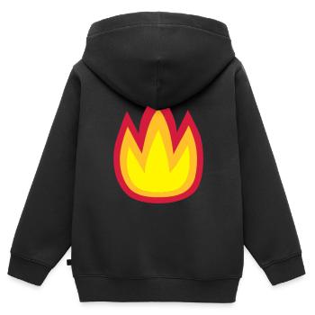 Fire - Kids Premium Organic Zip-up Hoodie - black - Back - AI Model Kid Male (0cm)