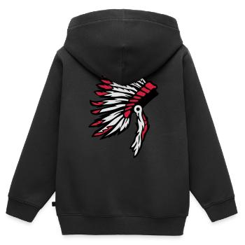 Indianer-Häuptling Kopfschmuck Indian Chief - Kinder Premium Organic Zip Hoodie - Schwarz - Hinten - AI Model Kid Male (0cm)
