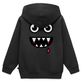 Petit vampire / Petit vampire - Sweat Premium à capuche zippé enfant bio - noir - Dos - AI Model Kid Male (0cm)