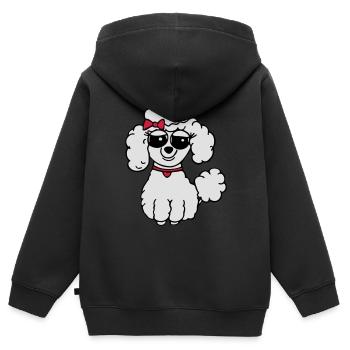 poodle 3 - Kids Premium Organic Zip-up Hoodie - black - Back - AI Model Kid Male (0cm)