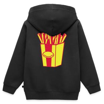 Pommes - Kinder Premium Organic Zip Hoodie - Schwarz - Hinten - AI Model Kid Male (0cm)