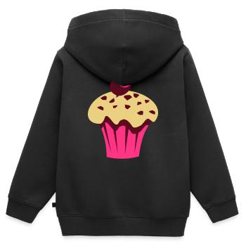 backfrischer Muffin - Kinder Premium Organic Zip Hoodie - Schwarz - Hinten - AI Model Kid Male (0cm)
