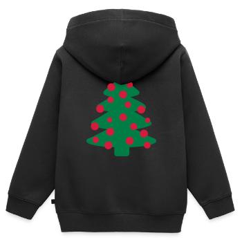 Weihnachtsbaum - Kinder Premium Organic Zip Hoodie - Schwarz - Hinten - AI Model Kid Male (0cm)
