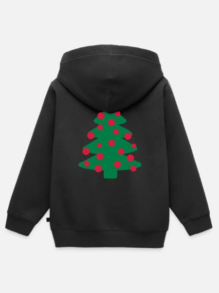 Weihnachtsbaum - Kinder Premium Organic Zip Hoodie - Schwarz