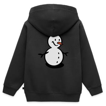 schneemann - Kinder Premium Organic Zip Hoodie - Schwarz - Hinten - AI Model Kid Male (0cm)