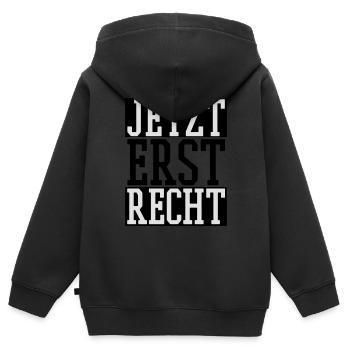 Jetzt erst Recht - Kinder Premium Organic Zip Hoodie - Schwarz - Hinten - AI Model Kid Male (0cm)