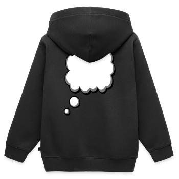 speech bubble - Kids Premium Organic Zip-up Hoodie - black - Back - AI Model Kid Male (0cm)