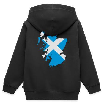 Schottland - Kinder Premium Organic Zip Hoodie - Schwarz - Hinten - AI Model Kid Male (0cm)