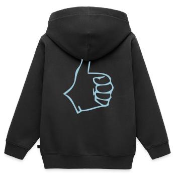 pouce ok valide - Sweat Premium à capuche zippé enfant bio - noir - Dos - AI Model Kid Male (0cm)