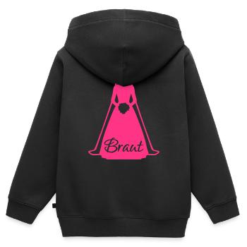Braut - Kinder Premium Organic Zip Hoodie - Schwarz - Hinten - AI Model Kid Male (0cm)