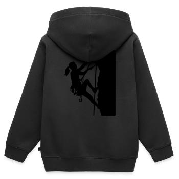 Klettern - Kinder Premium Organic Zip Hoodie - Schwarz - Hinten - AI Model Kid Male (0cm)