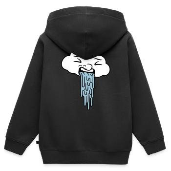 vomissant drôle nuage de pluie - Sweat Premium à capuche zippé enfant bio - noir - Dos - AI Model Kid Male (0cm)