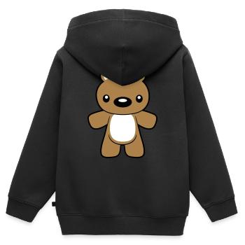 kleiner suesser teddybaer baer - Kinder Premium Organic Zip Hoodie - Schwarz - Hinten - AI Model Kid Male (0cm)