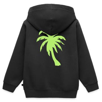 Palmen Baum Palmen - Kinder Premium Organic Zip Hoodie - Schwarz - Hinten - AI Model Kid Male (0cm)
