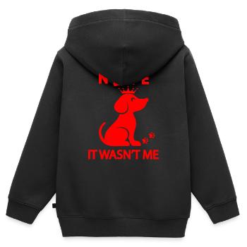 Chien chien - Sweat Premium à capuche zippé enfant bio - noir - Dos - AI Model Kid Male (0cm)