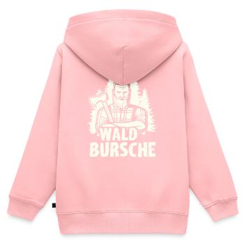 Bûcheron forestier - Sweat Premium à capuche zippé enfant bio - rose - Dos - AI Model Kid Female (0cm)