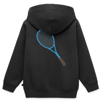 Raquette de tennis - Sweat Premium à capuche zippé enfant bio - noir - Dos - AI Model Kid Male (0cm)