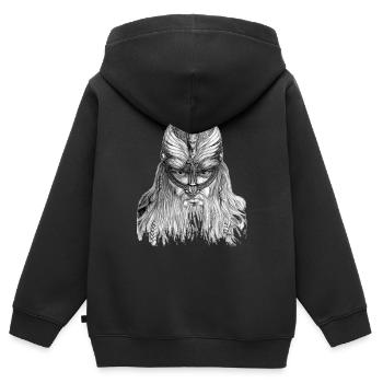 Vikinger 2 - Sweat Premium à capuche zippé enfant bio - noir - Dos - AI Model Kid Male (0cm)