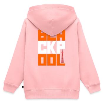 Blackpool - Kinder Premium Organic Zip Hoodie - Rosa - Hinten - AI Model Kid Female (0cm)