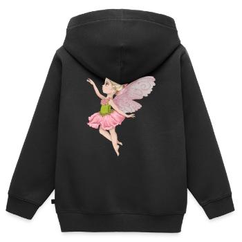 elfe - Kinder Premium Organic Zip Hoodie - Schwarz - Hinten - AI Model Kid Male (0cm)