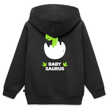 Baby Saurus - Kinder Premium Organic Zip Hoodie - Schwarz - Hinten - AI Model Kid Male (0cm)
