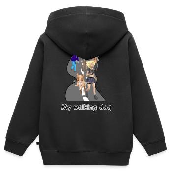 Zombie RunEdition: walking dog - Kinder Premium Organic Zip Hoodie - Schwarz - Hinten - AI Model Kid Male (0cm)