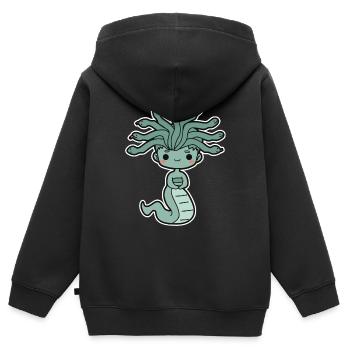 Medusa - Kinder Premium Organic Zip Hoodie - Schwarz - Hinten - AI Model Kid Male (0cm)