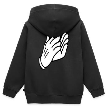 CLAP Livestream Emote - Sweat Premium à capuche zippé enfant bio - noir - Dos - AI Model Kid Male (0cm)